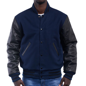 Chaqueta Varsity de Forro Polar con Cuello Alto y Logotipo Frontal Personalizado de Alta Calidad para Hombre, Estilo Urbano - Product Image 1