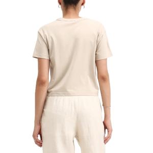 เสื้อครอปคอโอพิมพ์ลายผ้าฝ้ายแท้สำหรับผู้หญิง แขนสั้น ขายส่ง รับสกรีนโลโก้ เสื้อยืดครอปสีสันสดใส เป็นมิตรกับสิ่งแวดล้อม - Product Image 2