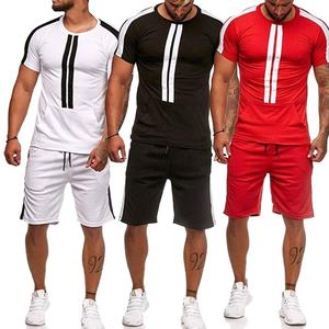 Ensemble été 2 pièces personnalisé grande taille pour hommes T-shirt et short de sport décontractés respirants à séchage rapide pour vêtements de sport - Product Image 5