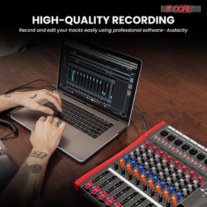 5 Core Audio Mixer 8 Channel DJ Equipment with <b>Bluetooth</b> <b>USB</b> Sound Board Console - Product Image 6