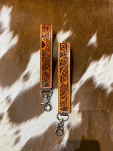 Clip para Llaves de Cuero Repujado, Llavero de Cuero Estilo Western, Correa de Muñeca Personalizada para Llaves, Llavero de Vaquera para Coche, Correa de Muñeca para Llaves - Product Image 5