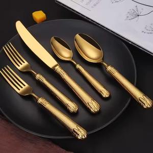 Royal Design Embossed Beautiful Fancy Cutlery <b>Flatware</b> <b>Set</b> Modern Hot Selling - Product Image 5