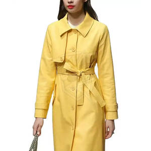 Manteau en cuir pour femme, vêtement d'extérieur tendance pour l'hiver, manches longues, manteau en cuir élégant pour adultes - Product Image 5