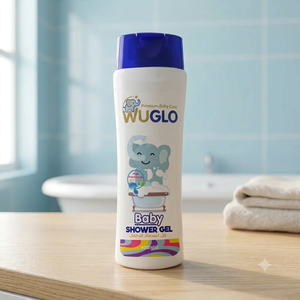Flacon de shampoing pour bébé blanc avec bouchon bleu ou jaune, contenant en plastique pour produits capillaires - Product Image 6