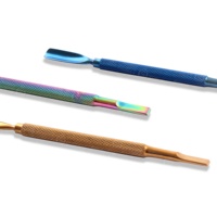 Kit de ciseaux à cuticules professionnels pour salon, pousse-cuticules double face en acier inoxydable durable, outil de manucure personnalisé