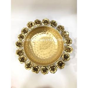 Fabricante de latón forma redonda chapado en oro Decoración de mesa Urli Bowl diseño atractivo hecho a mano único nuevo lujo Urli - Product Image 4