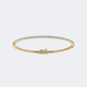 Bracelet tennis en diamants taille princesse 4.392 CTW, or 14 carats, diamants de laboratoire couleur D VVS, sertis à griffes, bijoux de luxe pour femme, 7 pouces - Product Image 1