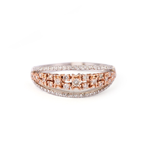 Anillo de oro amarillo de 14 quilates con diamantes de imitación, joyería fina hecha a mano, hecha a mano - Product Image 6