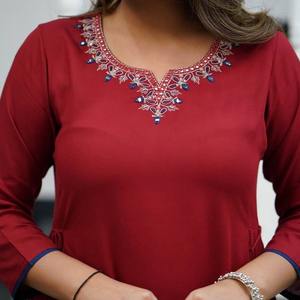 Conjunto de Kurti Moderno y Elegante de Chanderi de Secado Rápido, Sin Arrugas, Reversible, para Todas las Temporadas, Traje Étnico para Mujer, Uso Diario - Product Image 6