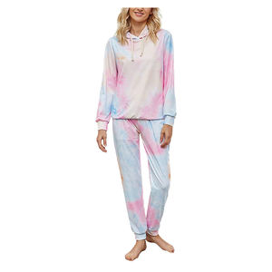 Tenue de jogging Tie Dye pour femme, survêtement 2 pièces à manches longues, sweat-shirt à capuche et pantalon - Product Image 5