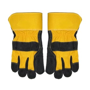 Hot Sale Welding Rigger Gloves Reinforced Double Palm <b>Leather</b> Cow Split <b>Leather</b> Candy <b>Strip</b> Work Gloves - Product Image 5