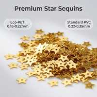 Confettis en PVC en forme d'étoiles dorées de 4 mm en vrac pour fêtes, décorations de vacances, artisanat fait main, résistants à l'abrasion, marque JM