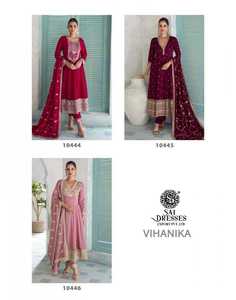 Fil Zari de qualité supérieure brodé polyester Georgette longueur au sol Salwar Kameez extensible sans plis élégant Dupatta pour - Product Image 2