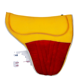 Selle de dressage haute performance en maille pour cheval avec patch antidérapant en daim pour les genoux, doublure en fourrure douce, respirante et absorbant les chocs - Product Image 5