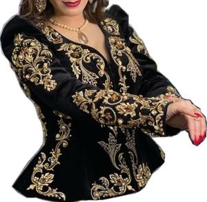 TRENDY & BEAUTIFUL EMBROIDERY on BLACK <b>JACKET</b>-KARAKOU DRESS WITH EMBELLISHED CRYSTAL GLASS BEADS,STONE,PEARLS,DABKA WORK = 2024 - Product Image 1