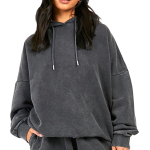 New Arrival Custom Logo Winter Hooded Solid Female Fleece <b>Sweat</b> Suit 2 Piece Pants Set Tracksuit for Women - Product Image 4