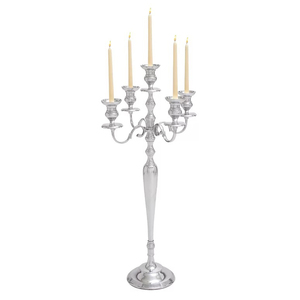 Candelabro de 5 brazos de tamaño alto de aluminio y Metal de último diseño, candelabro Chapado en plata para centro de mesa de boda, decoraciones de mesa - Product Image 6