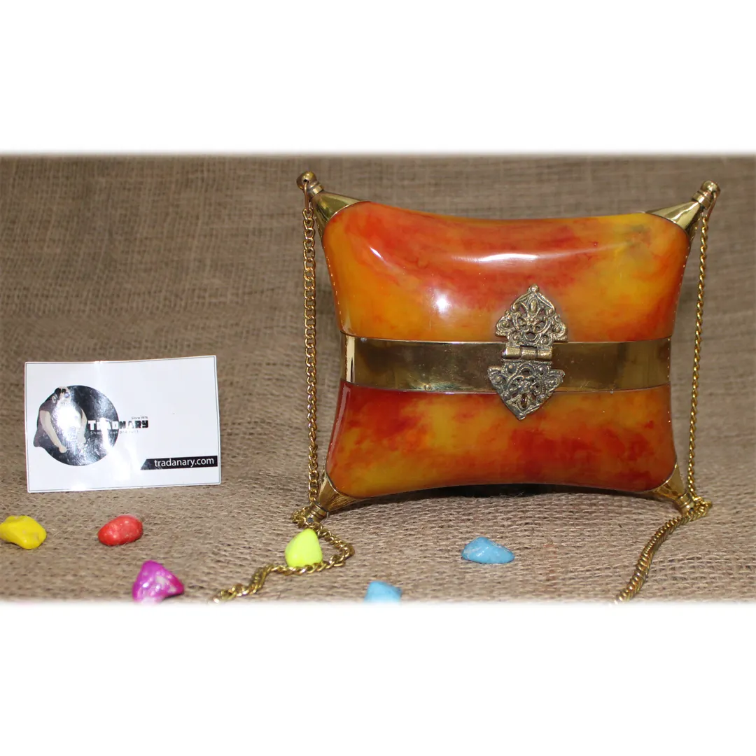 Luxuries Resin Clutch Handbag In Antique Color Clutches Custom Handbags Cosmetic Bags From Tradnary