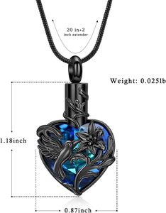 Collares de urna de corazón de Metal para cenizas, recuerdo, urna conmemorativa, joyería de cremación, colgante de ceniza para mujeres, hombres, amor, un tamaño personalizado - Product Image 2