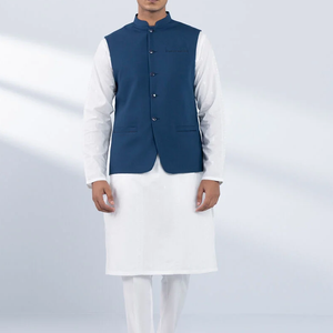 Gilets pour hommes en gros de qualité supérieure gilets pour mariages pakistanais robe Mehndi pour hommes nouveau design gilet respirant pour hommes - Product Image 2