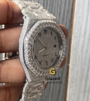 Nouvelle Arrivée Montre-bracelet mécanique de luxe pour homme, cadran analogique, verre cristal, bracelet en acier inoxydable personnalisé, moissanite