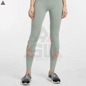 Leggings pour femmes en maille décontractée d'hiver avec logo OEM personnalisé, vêtements de fitness, pantalons de yoga, sport, extensible, respirant, fibre de bambou, taille mi-haute - Product Image 5