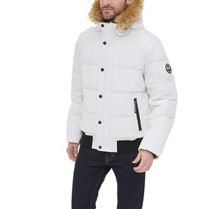 แจ็กเก็ตทรงพองแบบลำลองของผู้ชายเสื้อคลุมบุนวมพร้อมฮู้ดและซิปปิดสำหรับฤดูหนาว - Product Image 2