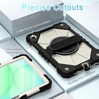 Housse de protection robuste pour tablette avec sangle de maintien rotative à 360° et béquille pour Samsung Galaxy Tab A11 Plus A9 Plus 11 pouces