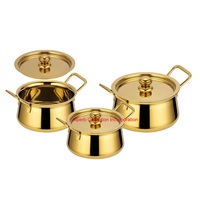 Casserole au design floral gravé en laiton de qualité supérieure avec couvercle
