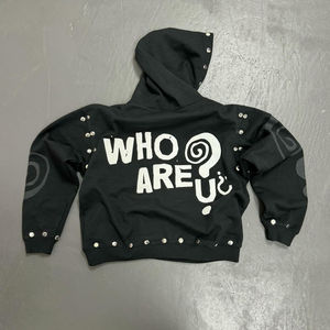 Custom Design Men Puff Printing Y2K <b>Oversized</b> Cotton Screen Print Acid Washed <b>hoodies</b> <b>long</b> Sleeve Streetwear Distressed <b>Hoodies</b> - Product Image 6