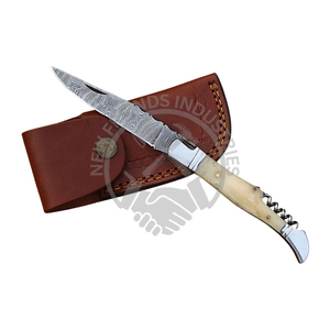 มีดพกพาไม้ถือกระดูกทำด้วยมือทำจากเหล็กดามัสกัสฝรั่งเศสออกแบบได้ตามต้องการ - Product Image 5