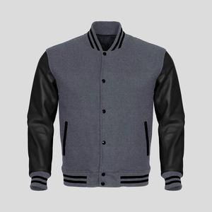 Wholesale High Quality Pu Leather Sleeve Cool Varsity Letterman Jacket Manufactured CollegeBaseballjacket for men - Product Image 1