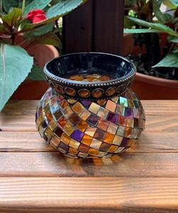 Portavelas de Cera de Abeja y Mosaico Votivo - Decoración Navideña Moderna Hecha a Mano para el Hogar |   Decoración para Diwali y Bodas, Altamente Perfumada - Product Image 1