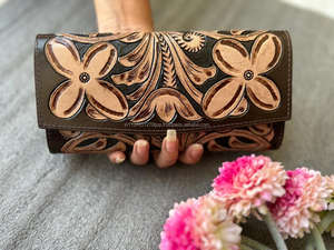 Sac à main en cuir pour femmes, de haute qualité, de nouveau Style occidental Aztec, pochette colorée en relief à imprimé Floral, ensemble Combo Unique - Product Image 3