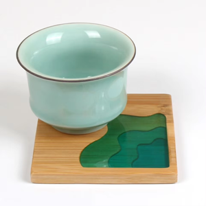 El posavasos de bambú natural sostenible más exigente con un elegante diseño de Río de resina de calidad fantástica - Product Image 4