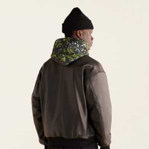 Men's High Quality Genuine Leather <b>Jacket</b> Premium Bomber Style for Comfort Casual Wear in Solid <b>Pattern</b> for Outdoor Adventures - Product Image 2