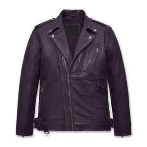 Chaquetas de Cuero Personalizadas al por Mayor, Chaqueta de Cuero para Hombre, Nueva Moda, Color Sólido, Cierre de Cremallera, Chaqueta Casual de Invierno para Hombre - Product Image 1