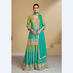 Designer de luxe style Bollywood Lehenga Choli Salwar Kameez pour femmes pour les fêtes de mariage et les vêtements d'extérieur d'hiver d'Inde - Product Image 1