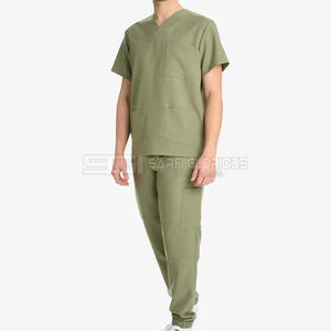Uniforme de Enfermería Transpirable para Hombre, Cuello en V, con Bolsillos, Uniformes Médicos Personalizados para Hospitales y Clínicas - Product Image 1