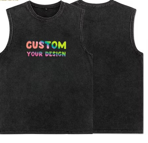 Camiseta sin mangas de alta calidad para hombre, 100% algodón, tejido ecológico, transpirable, lavado ácido, informal, para culturismo y gimnasio. - Product Image 2