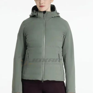 Chaqueta impermeable para montar a caballo personalizada para mujer 2025, venta al por mayor, chaqueta ecuestre elegante de tela elástica transpirable de primera calidad para mujer - Product Image 1