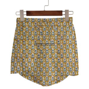 Shorts de Algodón con Estampado a Mano para Mujer, Ropa de Verano, Shorts de Algodón con Estampado a Bloques, Colección Playa para Chicas, Estilo Baby Doll - Product Image 6