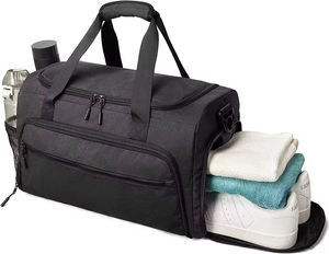 Bolsa de viaje deportiva plegable para gimnasio con logotipo personalizado, gran capacidad, impermeable para exteriores, de cuero genuino para hombres y mujeres - Product Image 1