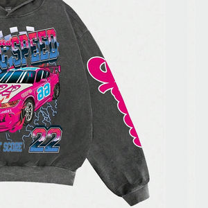 Sudadera con Capucha para Hombre, Estilo Casual, Lavado Ácido Personalizado de Alta Calidad, Impresión DTG, Sin Cordón, Hombros Caídos, Precio al por Mayor - Product Image 6