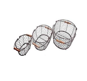 Oval Shape Egg <b>Wire</b> <b>Basket</b> Set of Three Wholesale Fancy <b>Wire</b> Mesh <b>Basket</b> Excellent Quality Home Appliance Egg Storage <b>Basket</b> - Product Image 1