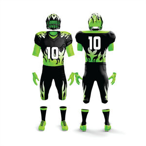 Uniforme de football américain personnalisé 100% polyester sublimé pour hommes matériel d'équipe sergé respirant ensemble de maillots courts devant - Product Image 1