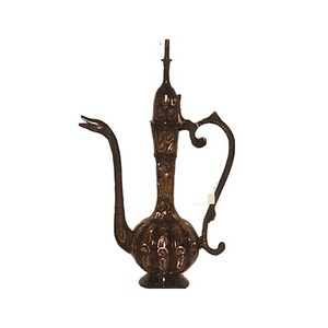 Aaftaba en laiton de haute qualité avec bec et poignée gravure complète or et noir fini - Product Image 4