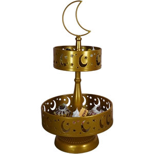 <b>Gold</b> Home Table Decorative <b>Cake</b> Stand Home Table <b>Top</b> Cupcake Dessert Serving Stand Ramadan Eid Decorative Stand in Best Price - Product Image 2