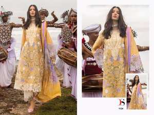 Collection de costumes Salwar pakistanais Dupatta en coton avec patch de broderie attaché à l'auto-broderie pour vêtements de fête vente en gros - Product Image 4