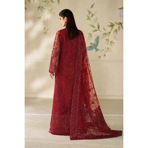 Wedding Embroidered <b>Net</b> <b>Fabric</b> Ch14-01 Unstitched - Product Image 5